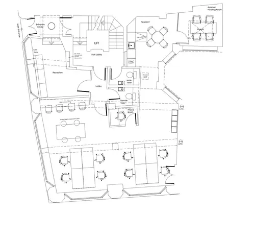 Floor plan of full time office workspace in 8 Laurence Pountney Hill