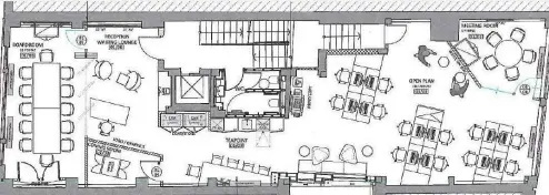 Floor plan of full time office workspace in Workplace+  4 Golden Square