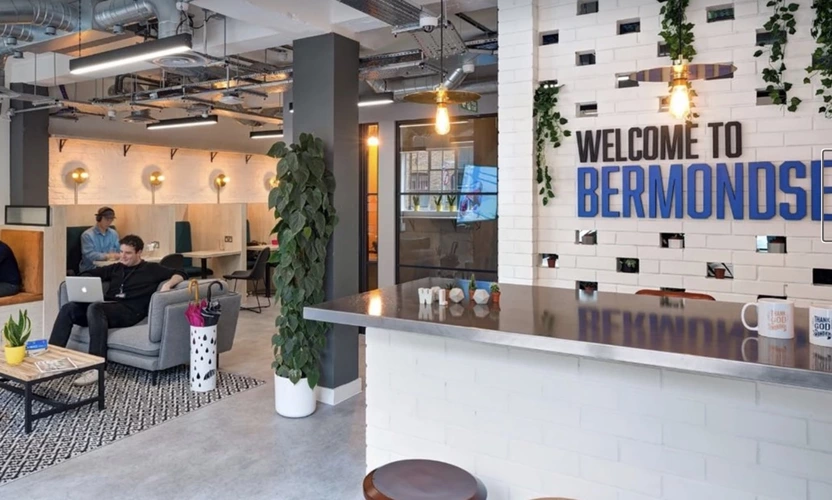 Work.life Bermondsey coworking space with phone booths and meeting rooms