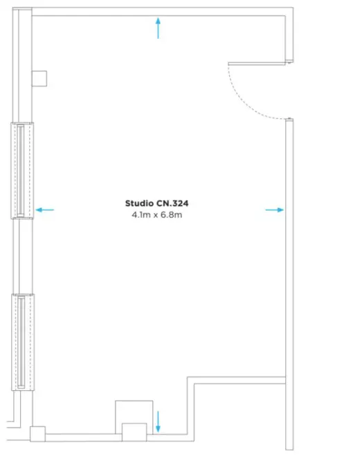 Floor plan of full time office workspace in Canalot studios