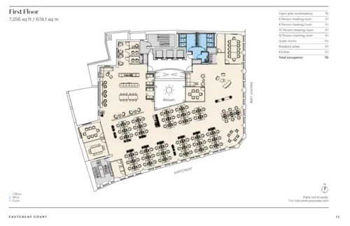 Floor plan of full time office workspace in Eastcheap Court, 11 Philpot Lane, London, Ec3 M 8 Ud