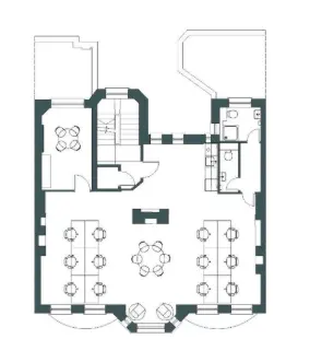 Floor plan of full time office workspace in Colliers 3-5 Duke Street