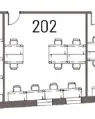 Floor plan of full time office workspace in Longcroft House