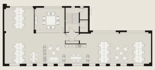 Floor plan of full time office workspace in 20 Ironmonger Lane