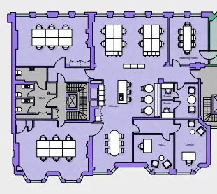 Floor plan of full time office workspace in Gpe 170 Piccadilly