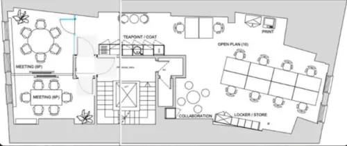 Floor plan of full time office workspace in Workplace + 48 Gresham Street