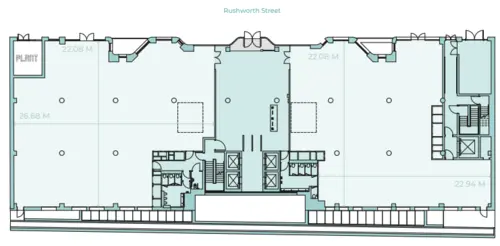 Floor plan of full time office workspace in Southwork
