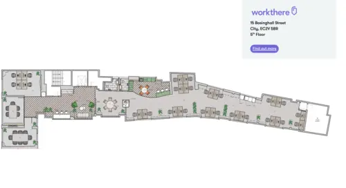 Floor plan of full time office workspace in Basinghall Street