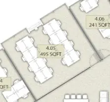 Floor plan of full time office workspace in Space Made 10 St Bride Street