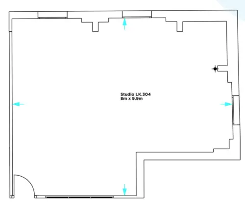 Floor plan of full time office workspace in Lock Studios