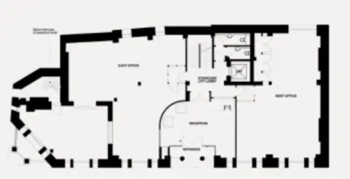 Floor plan of full time office workspace in 20 Orange Street