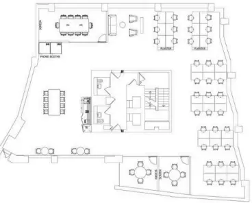 Floor plan of full time office workspace in 10 Lloyd's Avenue
