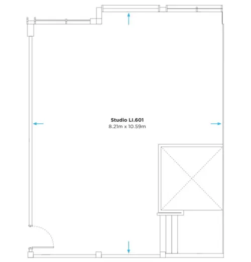 Floor plan of full time office workspace in The Print Rooms