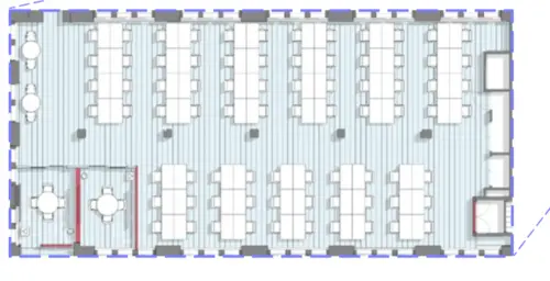Floor plan of full time office workspace in 1 Waterhouse Square