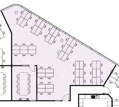 Floor plan of full time office workspace in X+Why Manchester 