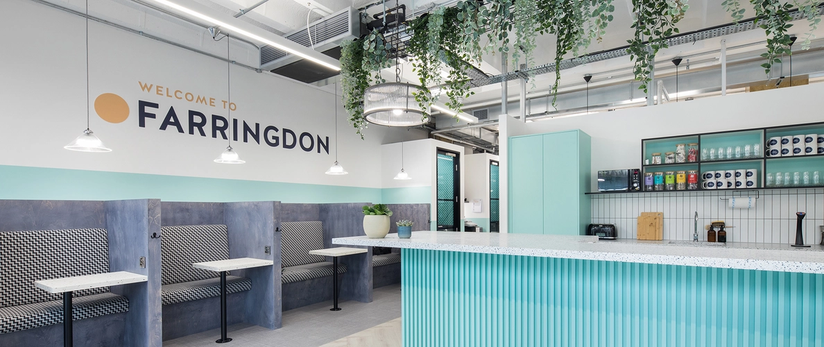 Coworking area and breakout space in Work.Life Aldersgate Street