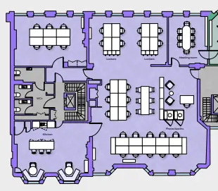 Floor plan of full time office workspace in Gpe 170 Piccadilly