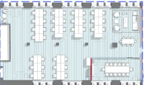 Floor plan of full time office workspace in 1 Waterhouse Square