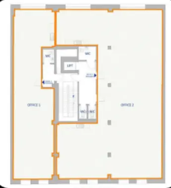 Floor plan of full time office workspace in Workplace+ 120 Camden High Street
