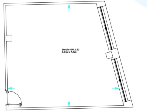Floor plan of full time office workspace in Grand Union Studios