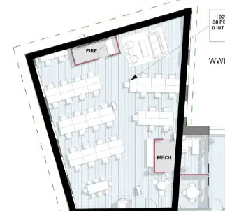 Floor plan of full time office workspace in 10 Devonshire Square