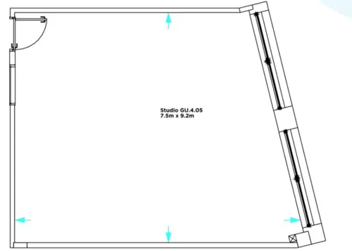 Floor plan of full time office workspace in Grand Union Studios