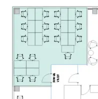 Floor plan of full time office workspace in Unity Tower Hill 