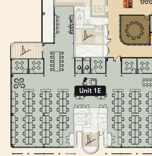 Floor plan of full time office workspace in 1 Finsbury Avenue