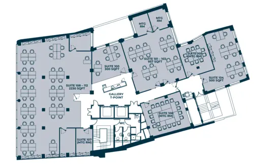 Floor plan of full time office workspace in Orega High Holborn
