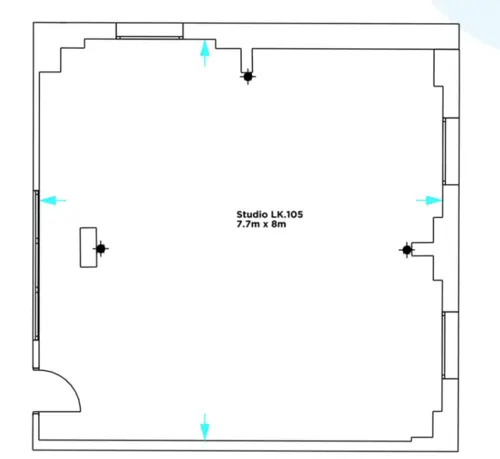 Floor plan of full time office workspace in Lock Studios