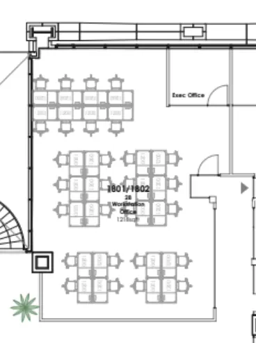 Floor plan of full time office workspace in Elementa 110 Bishopsgate