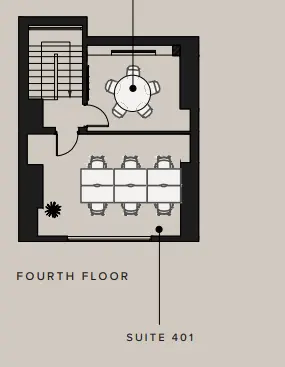 Floor plan of full time office workspace in 20 Eastcastle St