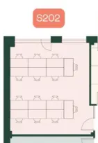 Floor plan of full time office workspace in Peoples Mission Hall 