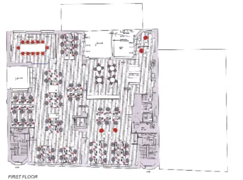 Floor plan of full time office workspace in Spitfire Building