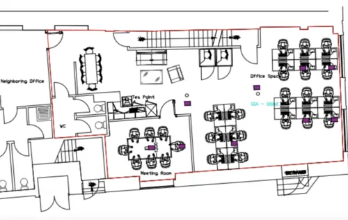 Floor plan of full time office workspace in 11 A Curtain Road