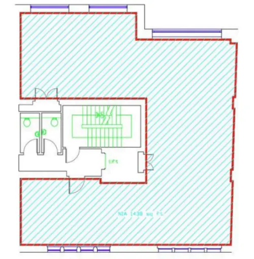 Floor plan of full time office workspace in Workplace+ 46 Chancery Lane