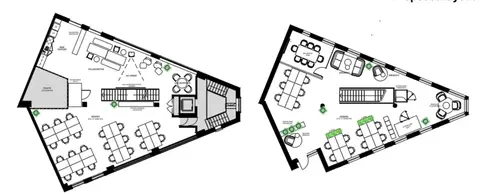 Floor plan of full time office workspace in 44 46  Sekforde Street
