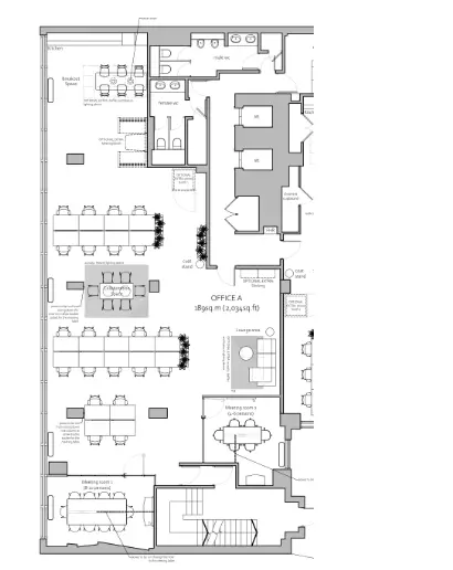 Floor plan of full time office workspace in Red Lion Studios
