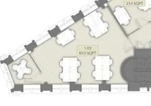 Floor plan of full time office workspace in Space Made 10 St Bride Street