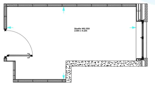 Floor plan of full time office workspace in Mare Street studios