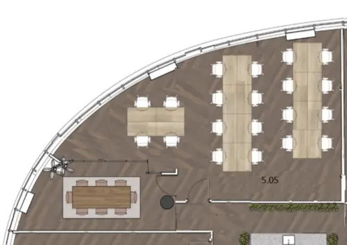 Floor plan of full time office workspace in Uncommon Liverpool Street