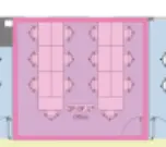 Floor plan of full time office workspace in Runway East Bath