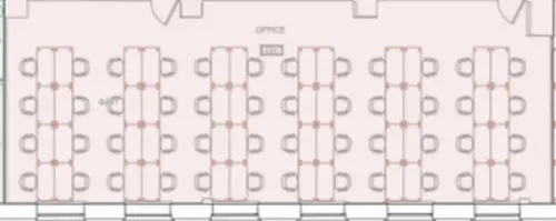 Floor plan of full time office workspace in Fox Court