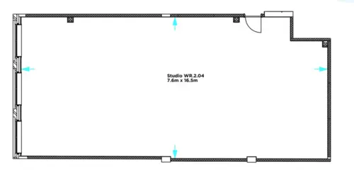 Floor plan of full time office workspace in Wenlock Studios