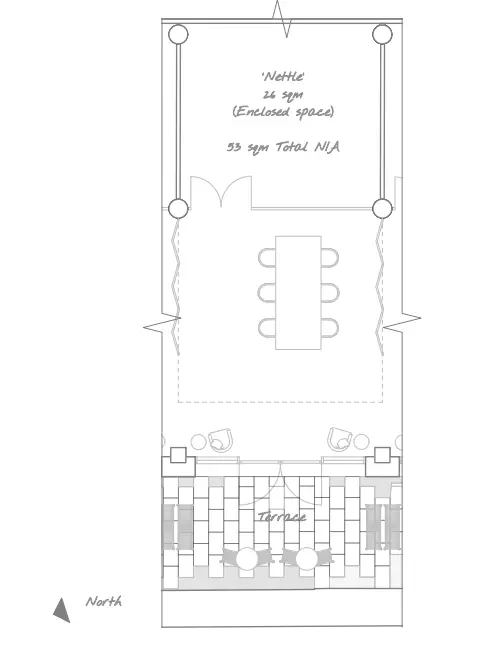 Floor plan of full time office workspace in Meadow