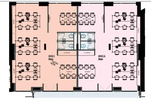 Floor plan of full time office workspace in Garden Office Bermondsey London Bridge