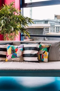 Coworking area and breakout space in Huckletree Dublin