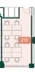 Floor plan of full time office workspace in Chiswick Works