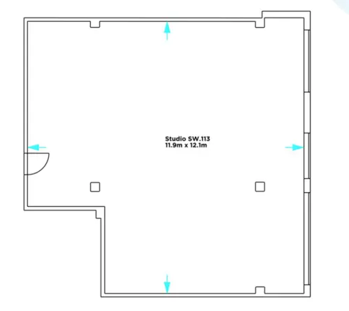 Floor plan of full time office workspace in Screen Works