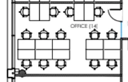 Floor plan of full time office workspace in The Landing
